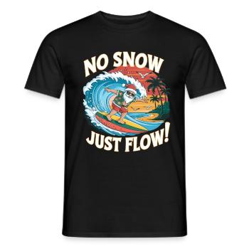 Weihnachtsmann Surfer Strand Weihnachten - Männer T-Shirt - Schwarz - Vorne - AI Model Male 178 light (178cm)