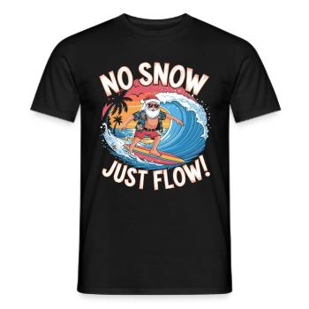 Weihnachtsmann Surfer Strand Weihnachten - Männer T-Shirt - Schwarz - Vorne - AI Model Male 178 light (178cm)