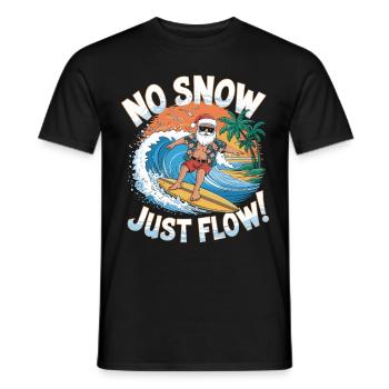 Weihnachtsmann Surfer Strand Weihnachten - Männer T-Shirt - Schwarz - Vorne - AI Model Male 178 light (178cm)