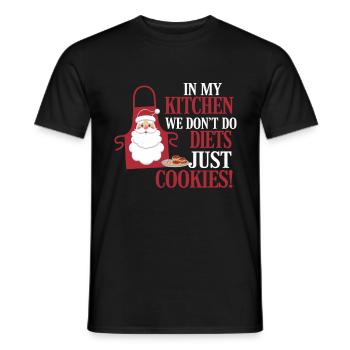 Christmas Time Cookies Gingerbread Baking - Men's T-Shirt - black - Front - AI Model Male 178 light (178cm)