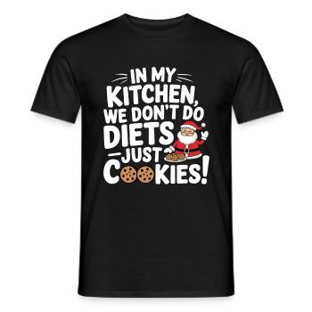 Christmas Time Cookies Gingerbread Baking - Men's T-Shirt - black - Front - AI Model Male 178 light (178cm)