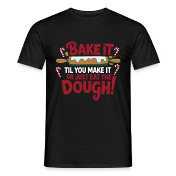 Christmas Time Cookies Gingerbread Baking - Men's T-Shirt - black - Front - AI Model Male 178 light (178cm)