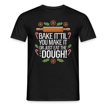 Christmas Time Cookies Gingerbread Baking - Men's T-Shirt - black - Front - AI Model Male 178 light (178cm)
