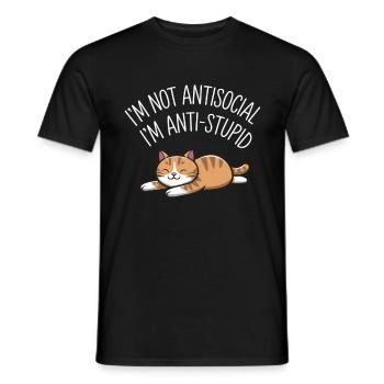 Katzenspruch Katze für Katzenbesitzer - Männer T-Shirt - Schwarz - Vorne - AI Model Male 178 light (178cm)