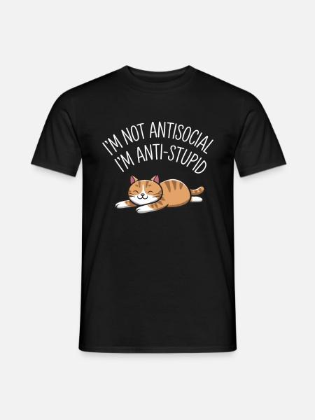 Katzenspruch Katze für Katzenbesitzer - Mænd T-shirt - sort