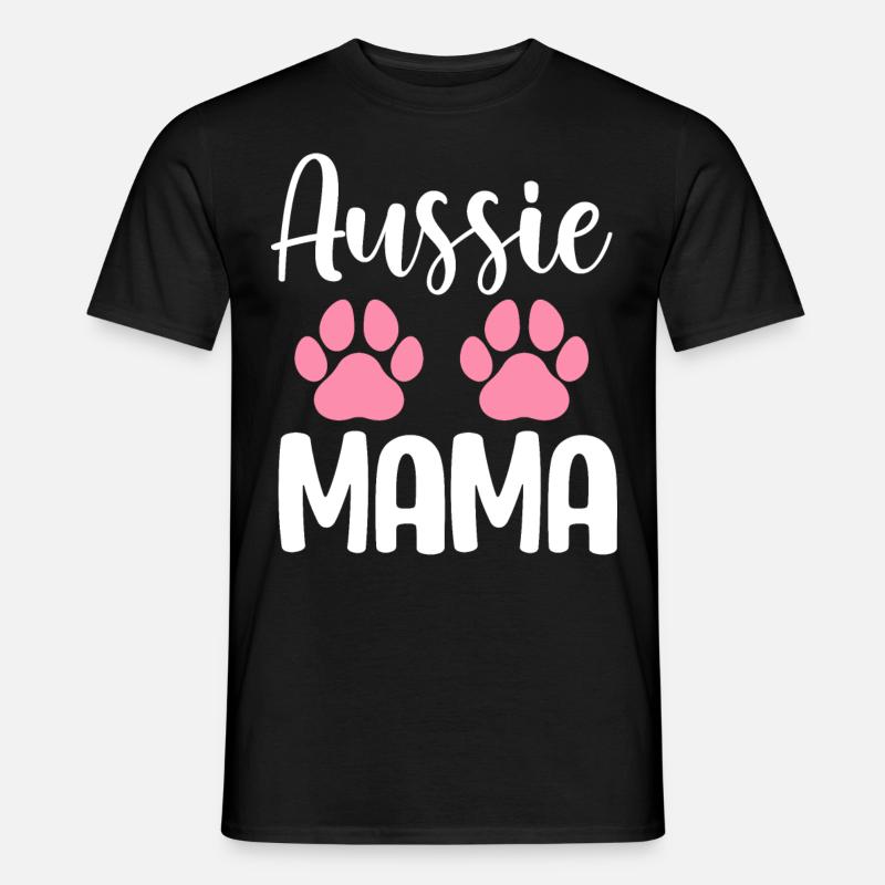 Australian Shepherd Mama Aussie Mama - Männer T-Shirt - Schwarz