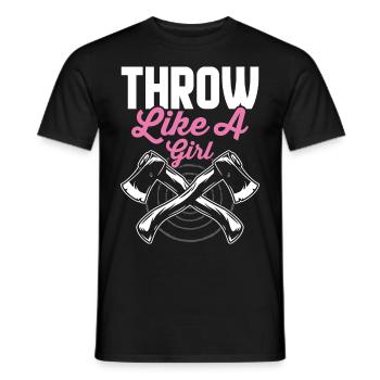 hache lancer fille hachette lanceur lancer comme un m - T-shirt homme - noir - Devant - AI Model Male 178 light (178cm)