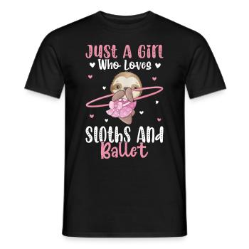 Nur ein Mädchen, das Faultiere und Ballett liebt T - Männer T-Shirt - Schwarz - Vorne - AI Model Male 178 light (178cm)