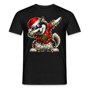 Lunettes de soleil à pois Alaskan Malamute Chien Niedli - T-shirt homme - noir - Devant - AI Model Male 178 light (178cm)