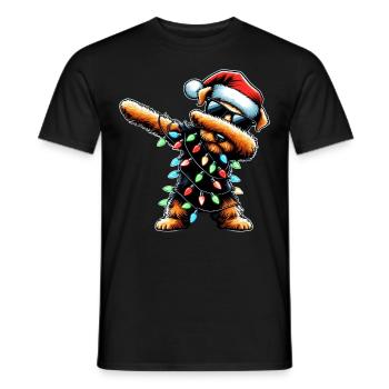 Dabbing Airedale Terrier Dog Christmas Xmas - Men's T-Shirt - black - Front - AI Model Male 178 light (178cm)