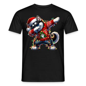 Lunettes de soleil à pois Alaskan Malamute Chien Niedli - T-shirt homme - noir - Devant - AI Model Male 178 light (178cm)