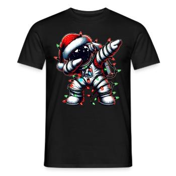 Tupfender Astronaut Niedlich Weihnachten Xmas - Männer T-Shirt - Schwarz - Vorne - AI Model Male 178 light (178cm)