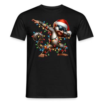 Tupfender Pavian Sonnenbrille Niedlich Weihnachten - Männer T-Shirt - Schwarz - Vorne - AI Model Male 178 light (178cm)