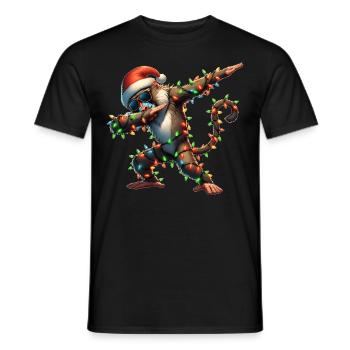 Polka Dot Baboon Sunglasses Cute Christmas - Men's T-Shirt - black - Front - AI Model Male 178 light (178cm)
