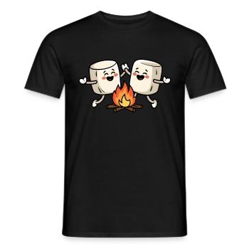 Joie au feu de camp guimauve - T-shirt homme - noir - Devant - AI Model Male 178 light (178cm)
