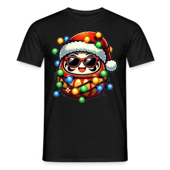 Tupfen Daruma Puppe Japan Sonnenbrille Niedlich - Männer T-Shirt - Schwarz - Vorne - AI Model Male 178 light (178cm)