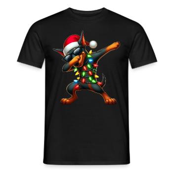 Lunettes de soleil à pois Doberman Chien Cute Weih - T-shirt homme - noir - Devant - AI Model Male 178 light (178cm)
