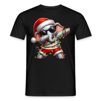 Polka Dot Elephant Sunglasses Cute Christmas - Men's T-Shirt - black - Front - AI Model Male 178 light (178cm)