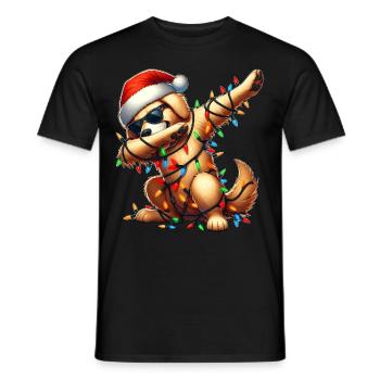Polka Dot Golden Retriever Sunglasses Cute We - Men's T-Shirt - black - Front - AI Model Male 178 light (178cm)