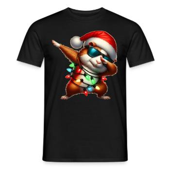 Lunettes de soleil à pois cochon d’Inde Mignon Blanc - T-shirt homme - noir - Devant - AI Model Male 178 light (178cm)