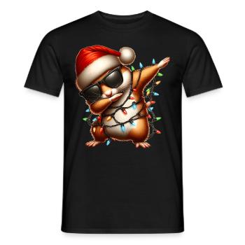 Tupfende Hamster Hammy Sonnenbrille Niedlich Weihn - Männer T-Shirt - Schwarz - Vorne - AI Model Male 178 light (178cm)