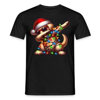 Polka Dot Labrador Retriever Sunglasses Cute - Men's T-Shirt - black - Front - AI Model Male 178 light (178cm)