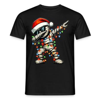 Polka Dot Mummy Halloween Sunglasses Cute White - Men's T-Shirt - black - Front - AI Model Male 178 light (178cm)
