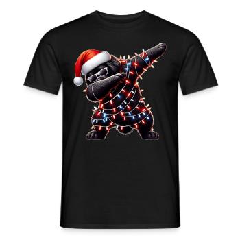 Polka Dot Newfoundland Chien Lunettes de soleil Mignon - T-shirt homme - noir - Devant - AI Model Male 178 light (178cm)