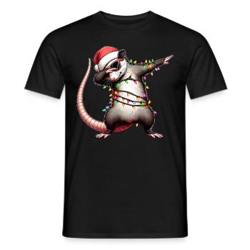 Lunettes de soleil à pois Noël mignon - T-shirt homme - noir - Devant - AI Model Male 178 light (178cm)
