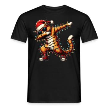 Tupfende Orange Katze Tabby Katze Sonnenbrille Nie - Männer T-Shirt - Schwarz - Vorne - AI Model Male 178 light (178cm)