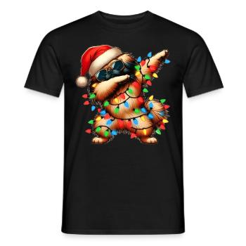 Dabbing Pekingese Sunglasses Cute Christmas - Men's T-Shirt - black - Front - AI Model Male 178 light (178cm)
