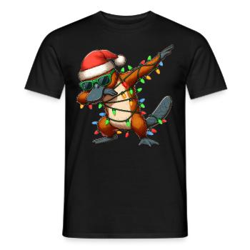 Tupfende Schnabeltier Sonnenbrille Niedlich Weihna - Männer T-Shirt - Schwarz - Vorne - AI Model Male 178 light (178cm)