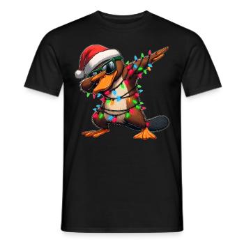 Tupfende Schnabeltier Sonnenbrille Niedlich Weihna - Männer T-Shirt - Schwarz - Vorne - AI Model Male 178 light (178cm)