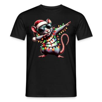 Tupfende Ratte Maus Sonnenbrille Niedlich Weihnach - Männer T-Shirt - Schwarz - Vorne - AI Model Male 178 light (178cm)