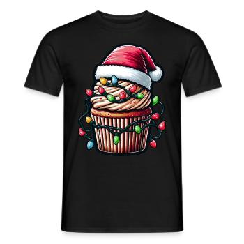 Cupcake Baking Baker Christmas Hat Xmas - Men's T-Shirt - black - Front - AI Model Male 178 light (178cm)