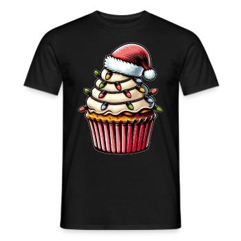 Cupcake Baking Baker Christmas Hat Xmas - Men's T-Shirt - black - Front - AI Model Male 178 light (178cm)