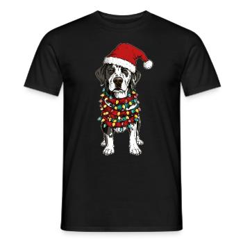 Chapeau de Noël Dalmatien Noël - T-shirt homme - noir - Devant - AI Model Male 178 light (178cm)