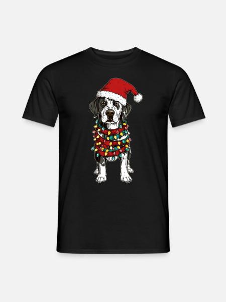 Dalmatian Christmas Hat Xmas - Men's T-Shirt - black