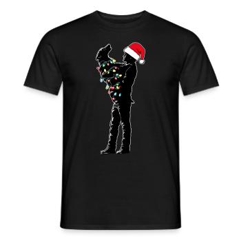 Dog Rescue Adoption Animal Rescue Santa Hat - Men's T-Shirt - black - Front - AI Model Male 178 light (178cm)