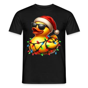 Polka Dot Rubber Duck Sunglasses Cute Christmas - Men's T-Shirt - black - Front - AI Model Male 178 light (178cm)