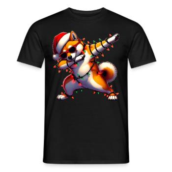 Polka Dotting Shiba Inu Chien Lunettes de soleil Cute Weih - T-shirt homme - noir - Devant - AI Model Male 178 light (178cm)