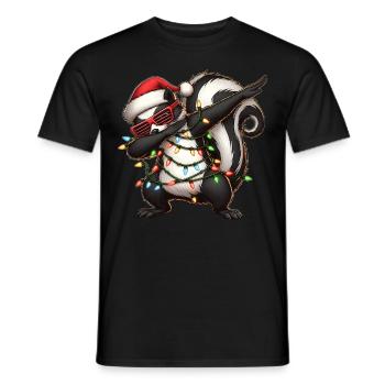 Dabbing Skunk Lunettes de soleil Noël mignon Xm - T-shirt homme - noir - Devant - AI Model Male 178 light (178cm)