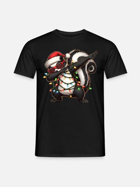 Dabbing Skunk Sonnenbrille Niedlich Weihnachten Xm - Männer T-Shirt - Schwarz