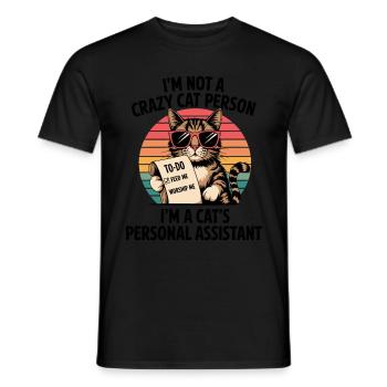 Funny cat saying - Men's T-Shirt - black - Front - AI Model Male 178 light (178cm)