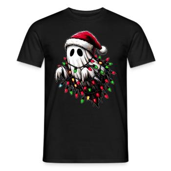 Mignon fantôme Halloween costume Noël H - T-shirt homme - noir - Devant - AI Model Male 178 light (178cm)