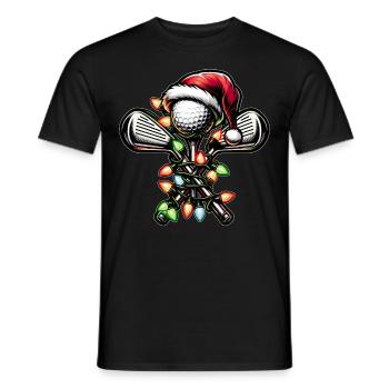 Golf Golfer Golfing Weihnachtsmütze Xmas - Männer T-Shirt - Schwarz - Vorne - AI Model Male 178 light (178cm)
