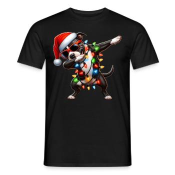 Spotting Staffordshire Bull Terrier Chien Mignon - T-shirt homme - noir - Devant - AI Model Male 178 light (178cm)