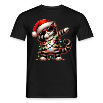 Tupfende Tabby Katze Orange Katze Sonnenbrille Nie - Männer T-Shirt - Schwarz - Vorne - AI Model Male 178 light (178cm)