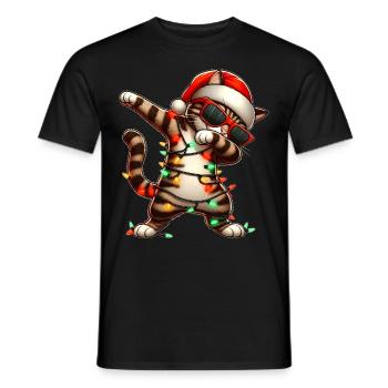 Tupfende Tabby Katze Orange Katze Sonnenbrille Nie - Männer T-Shirt - Schwarz - Vorne - AI Model Male 178 light (178cm)
