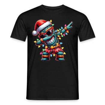 Dabbing Tiki Luau Masque Tiki Hawaïen - T-shirt homme - noir - Devant - AI Model Male 178 light (178cm)